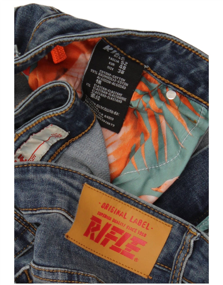 Jeans Slim Uomo Rifle IT 52 XL W38 L32 Blu Cotone