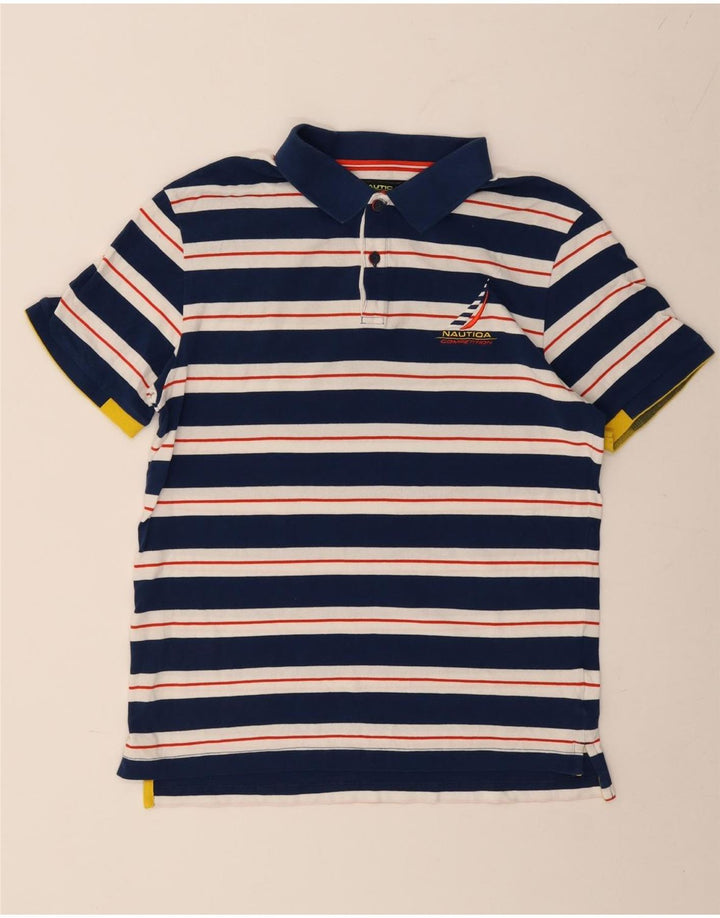 Polo da uomo NAUTICA in cotone a righe medie blu navy