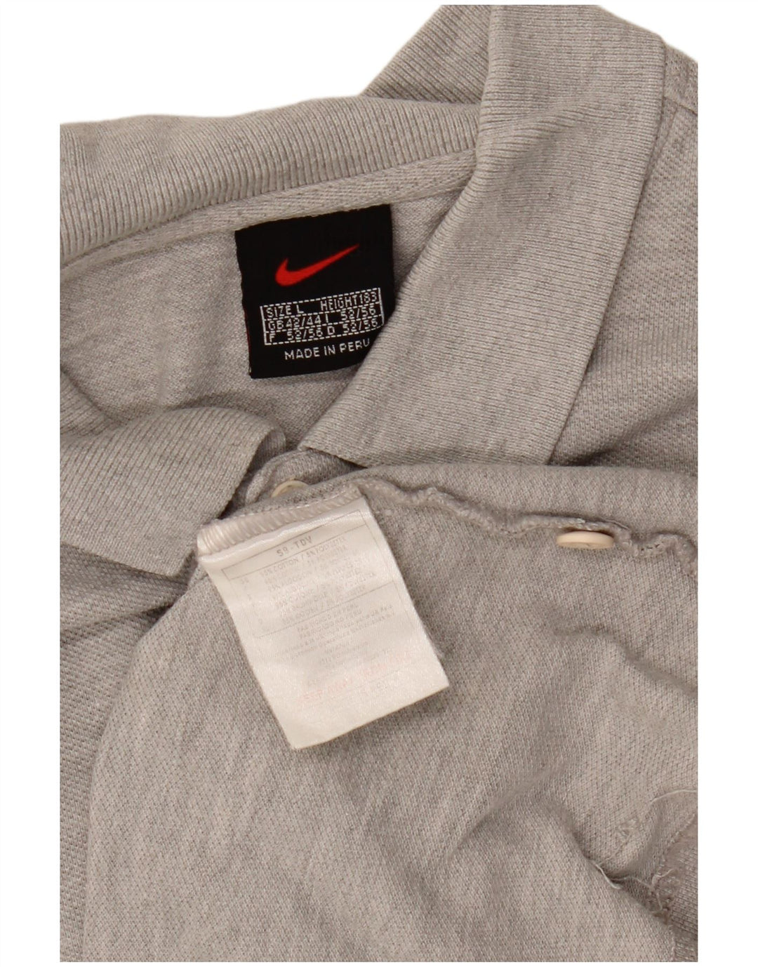 Polo Nike Uomo UK 44/46 Large Grigio Cotone