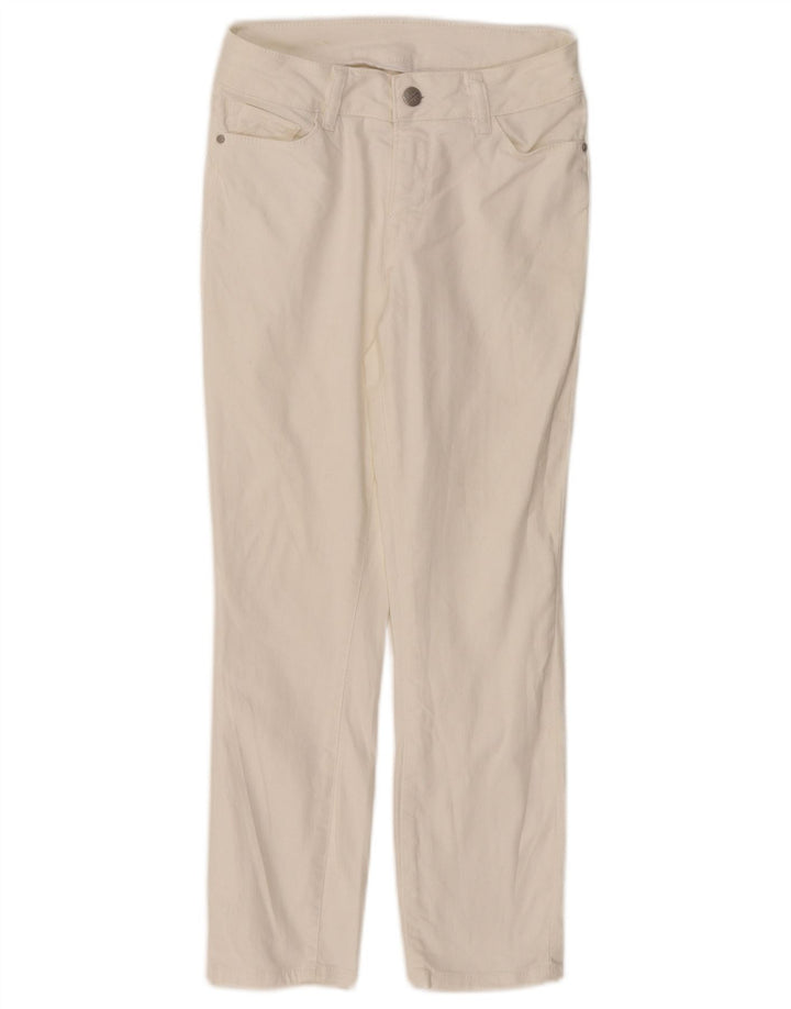 CREW CLOTHING Jeans corti da donna a vita bassa UK 8 Small W26 L23 Bianco