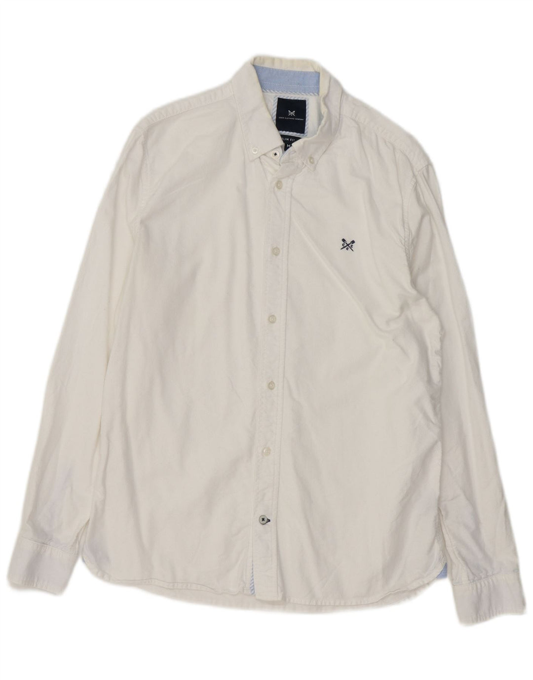 CREW CLOTHING Camicia da uomo slim fit in cotone bianco medio