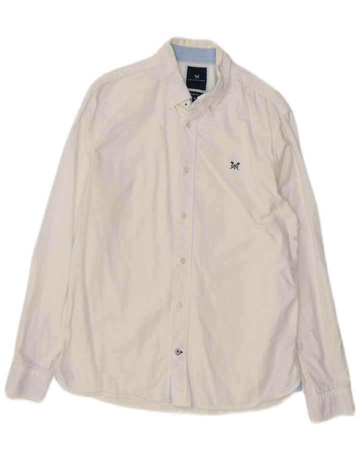 CREW CLOTHING Camicia da uomo slim fit in cotone bianco medio