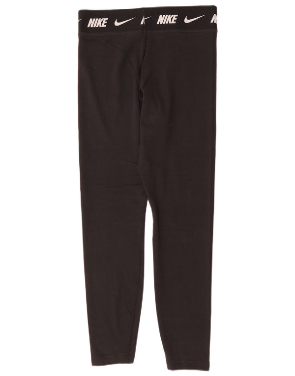 Leggings grafici Nike da donna con vestibilità attillata UK 12 cotone medio nero