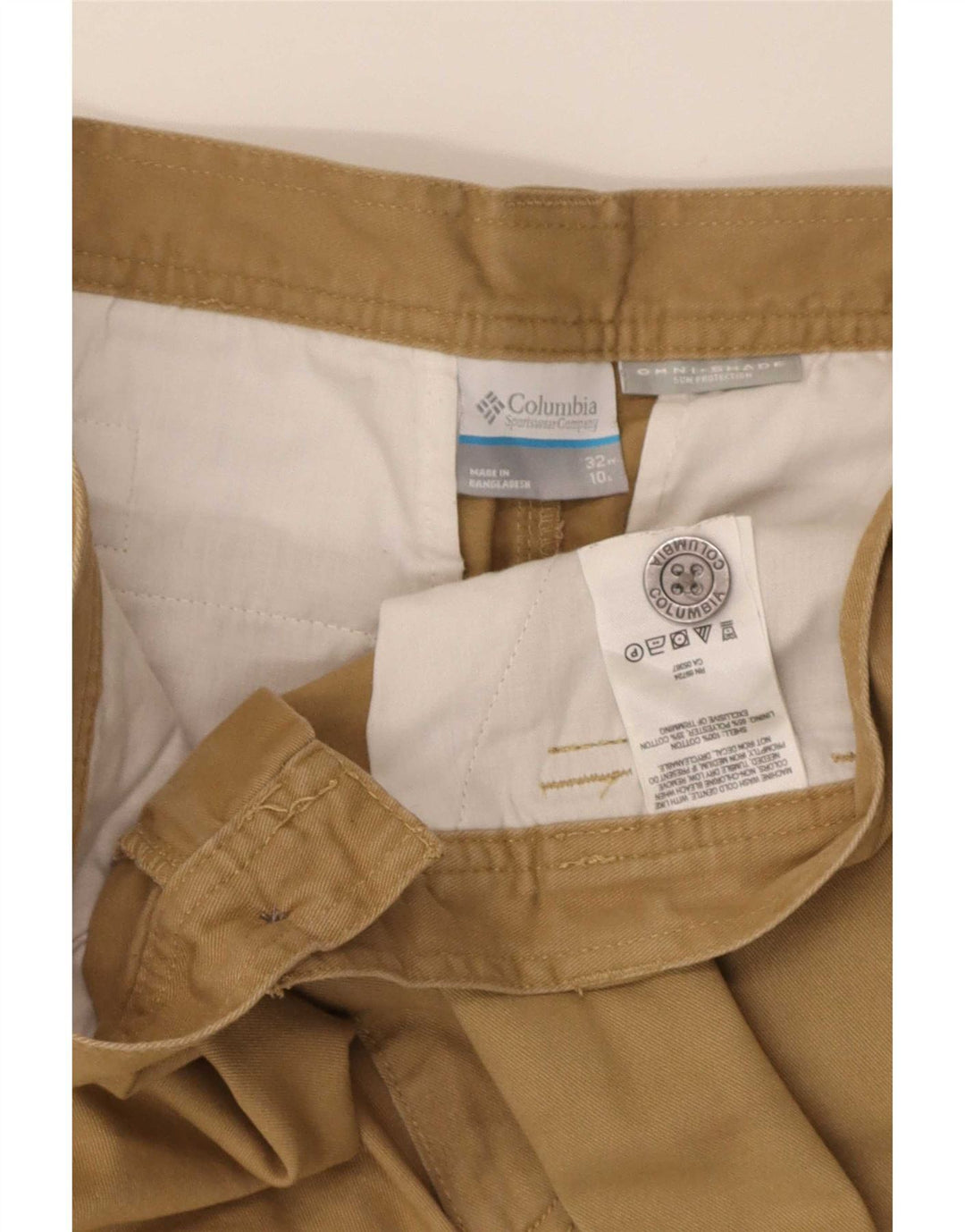 Pantaloncini cargo Columbia Omni-Shade da uomo W32 cotone beige medio