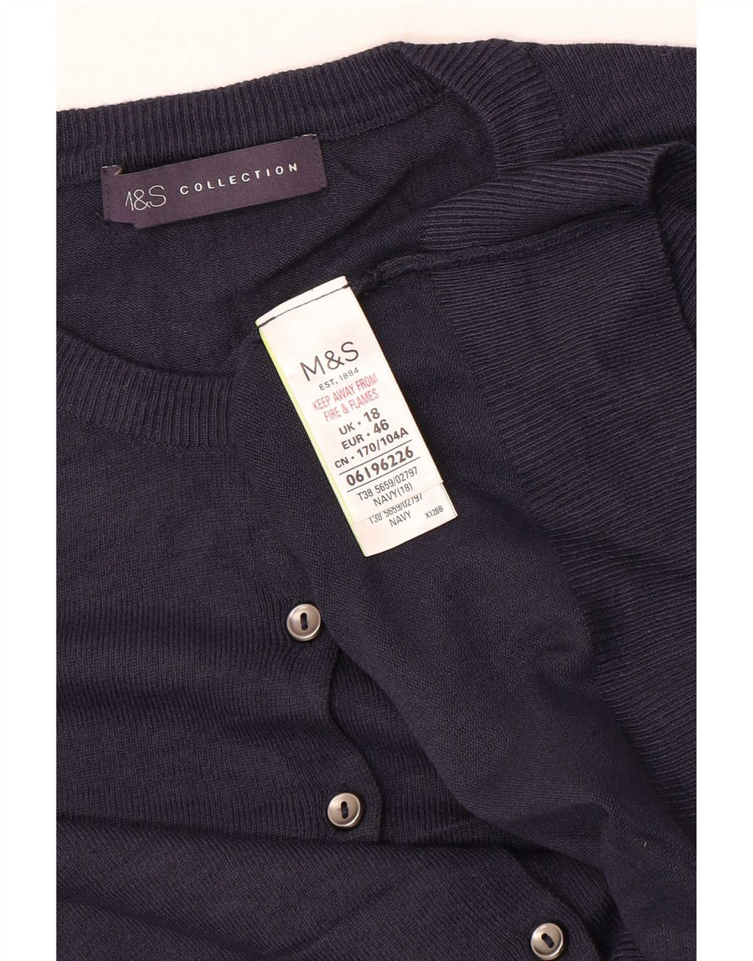 Maglione cardigan da donna Marks & Spencer UK 18 XL Blu navy