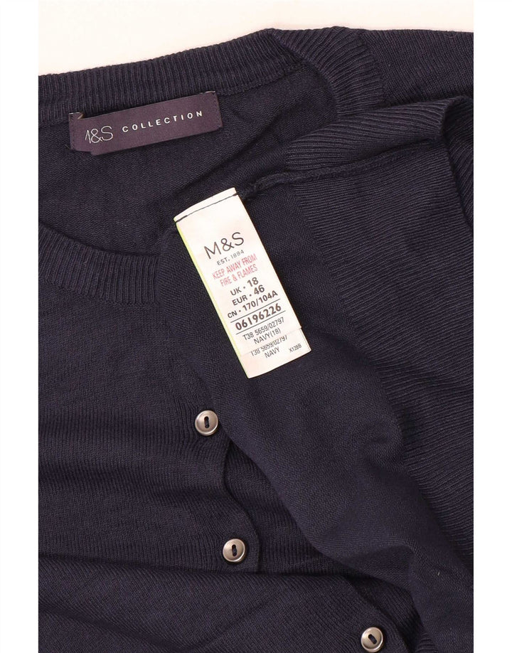 Maglione cardigan da donna Marks & Spencer UK 18 XL Blu navy