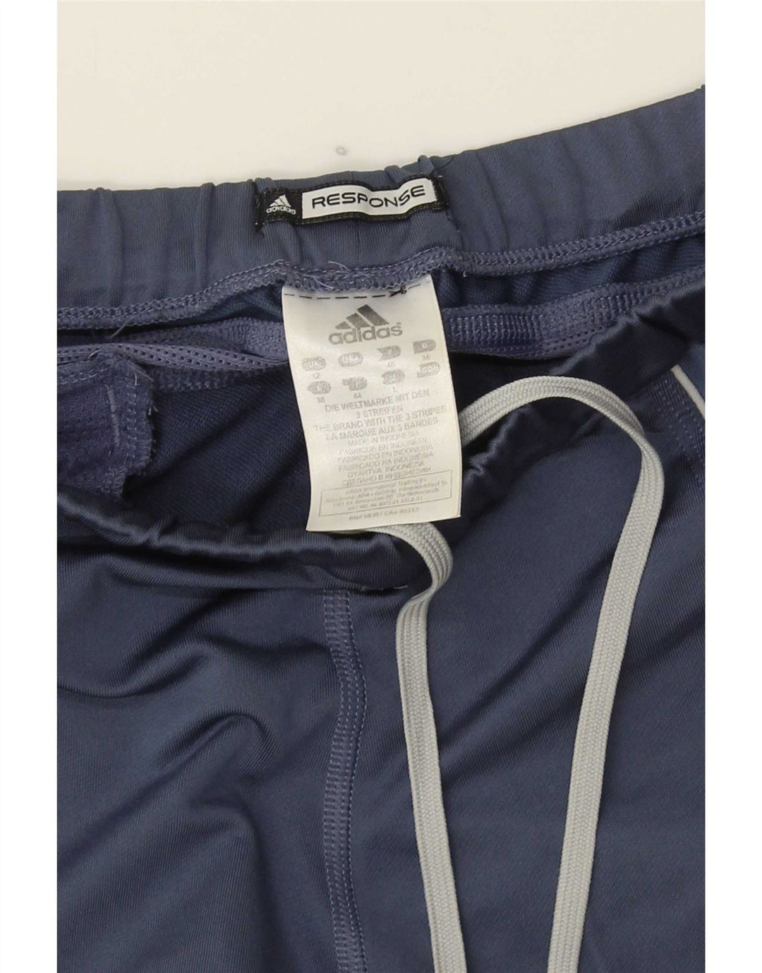 Adidas Donna Response Capri Leggings UK 12 Medio Blu Navy Poliestere