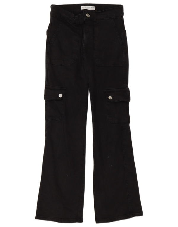 Jeans svasati cargo per ragazze Zara 11-12 anni W24 L27 Neri