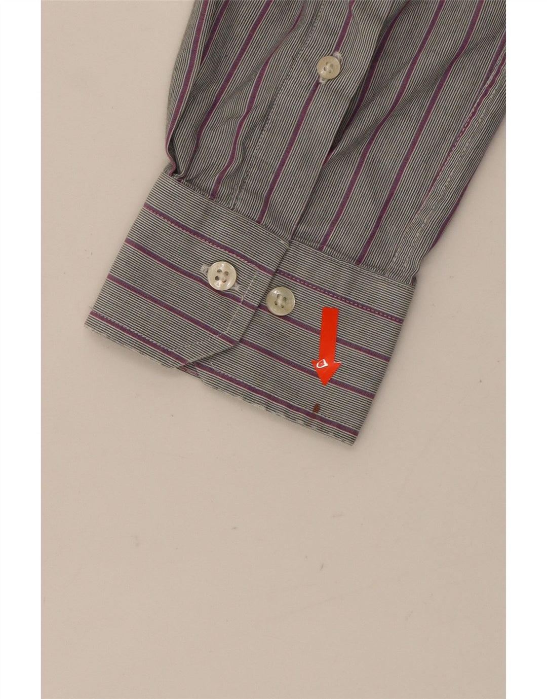 CARRERA Mens Shirt Large Grey Striped Cotton Vintage Carrera and Second-Hand Carrera from Messina Hembry 