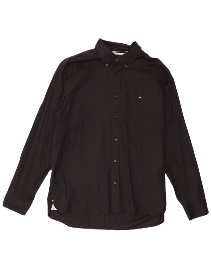Camicia da uomo Regular Fit Tommy Hilfiger XL in cotone nero