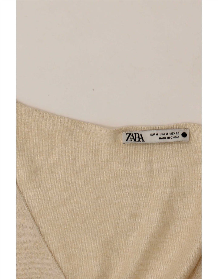 Top Zara da donna a maniche lunghe UK 14 beige medio