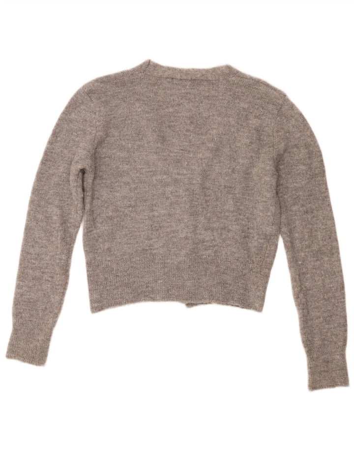 Maglione cardigan corto da donna Zara UK 14 Grigio medio