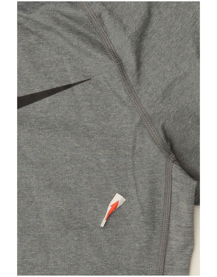 Maglia Nike Dri Fit da uomo a maniche lunghe in poliestere grigio medio