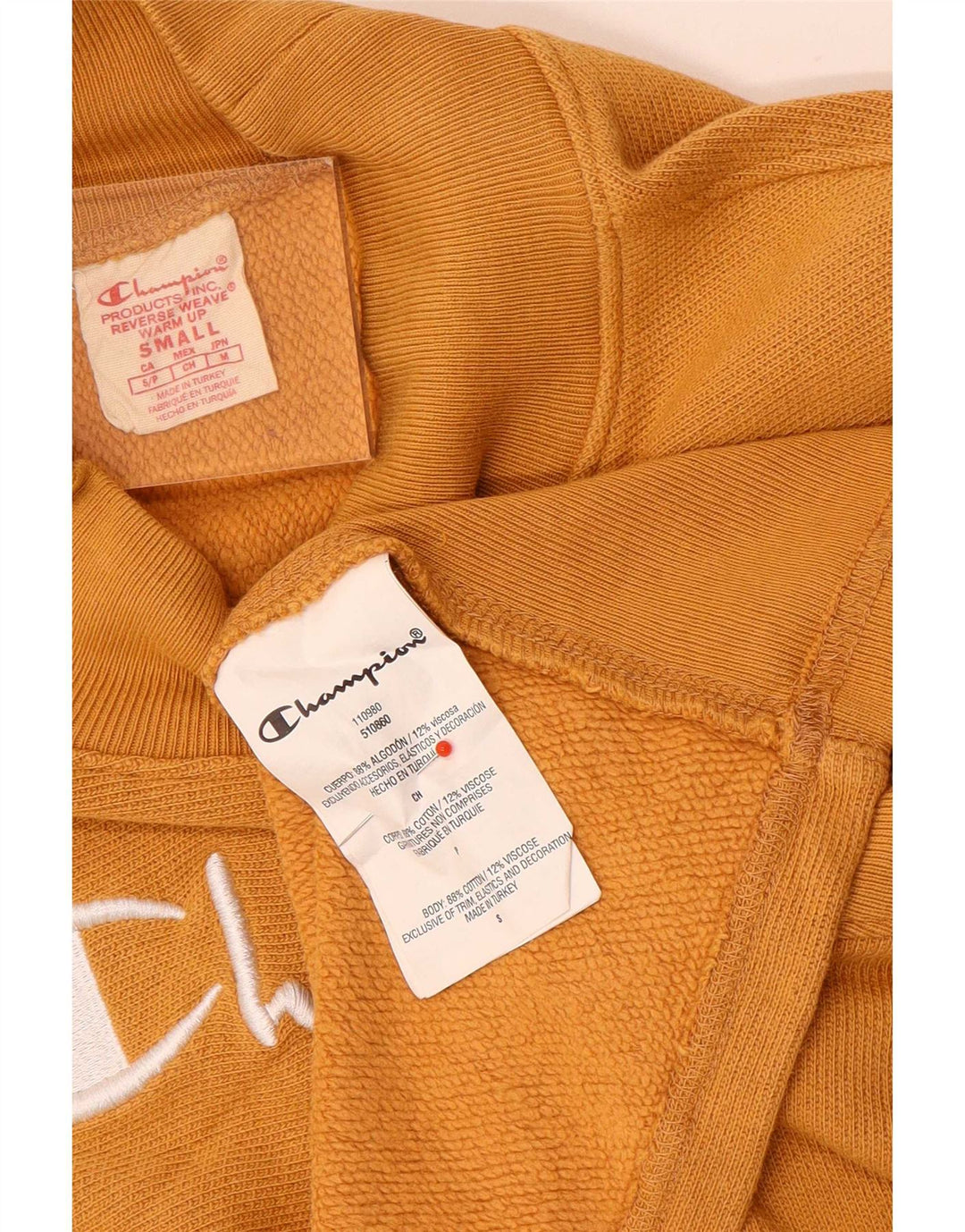 Felpa oversize con grafica da donna Champion UK 10 Small Giallo