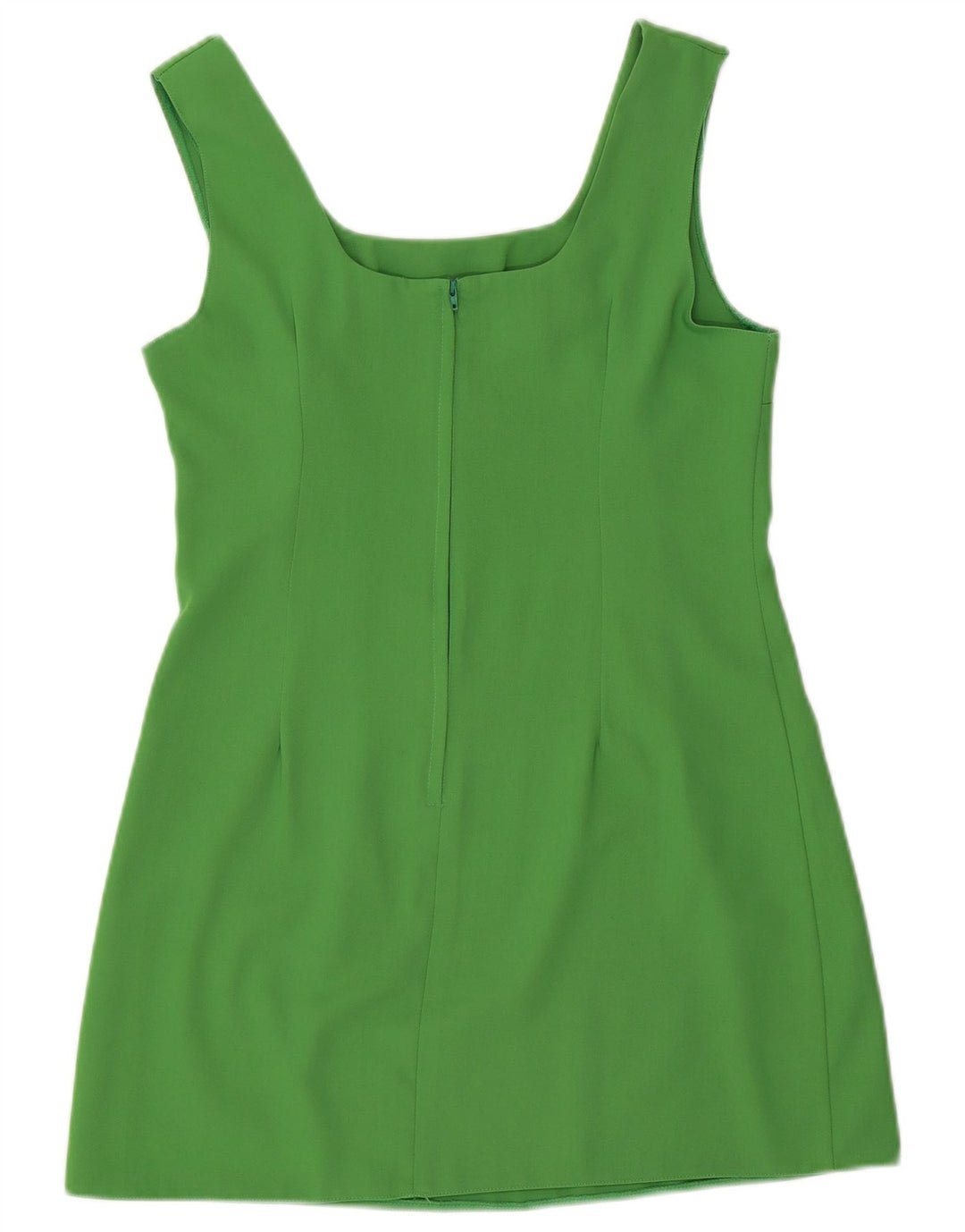 Abito tubino senza maniche vintage da donna UK 14 Poliestere verde medio