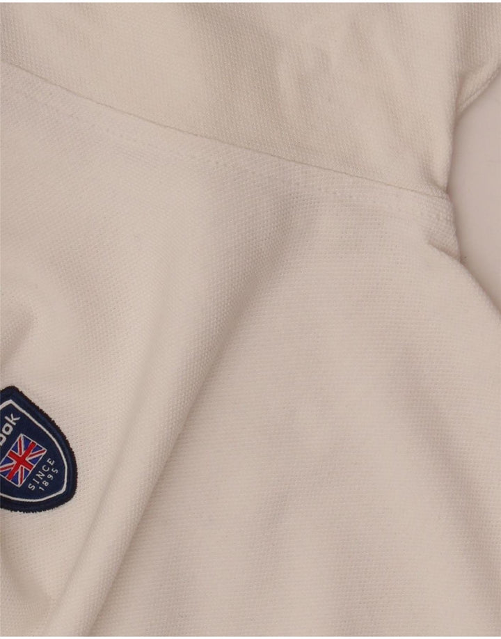Polo Reebok da uomo grande in cotone bianco