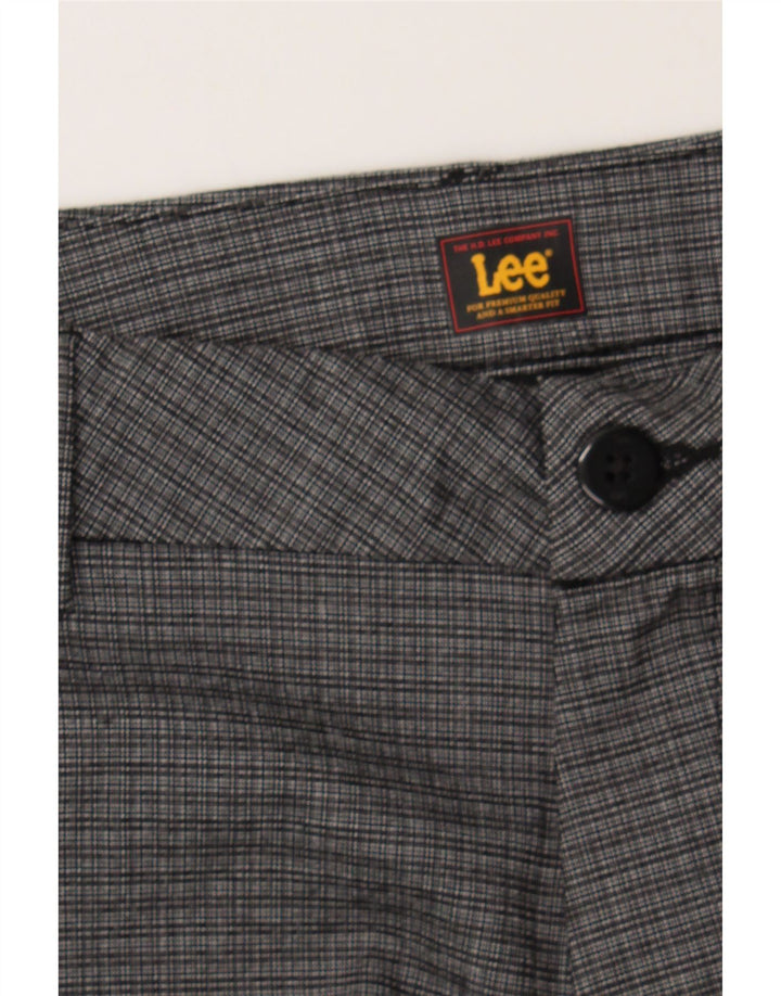 LEE Womens Slim Casual Trousers US 12 Large W34 L30 Grey Check Polyester Vintage Lee and Second-Hand Lee from Messina Hembry 