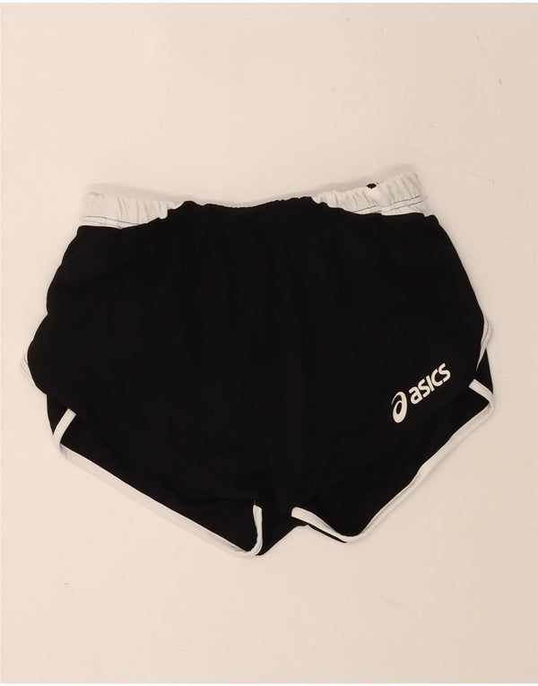 Asics Pantaloncini sportivi grafici da donna UK 12 Medium Nero Colourblock Poliestere