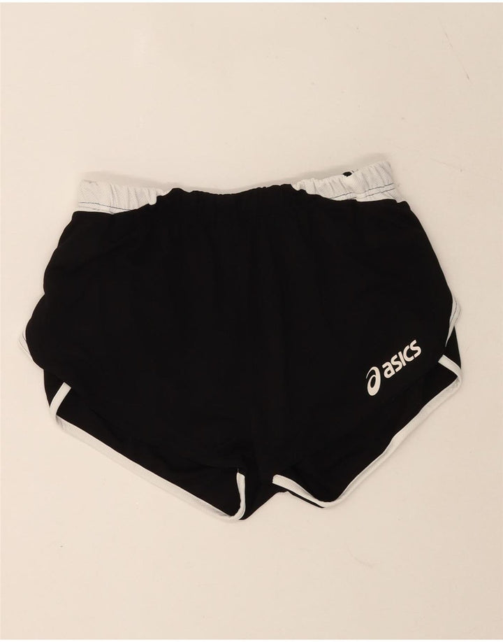 Asics Pantaloncini sportivi grafici da donna UK 12 Medium Nero Colourblock Poliestere