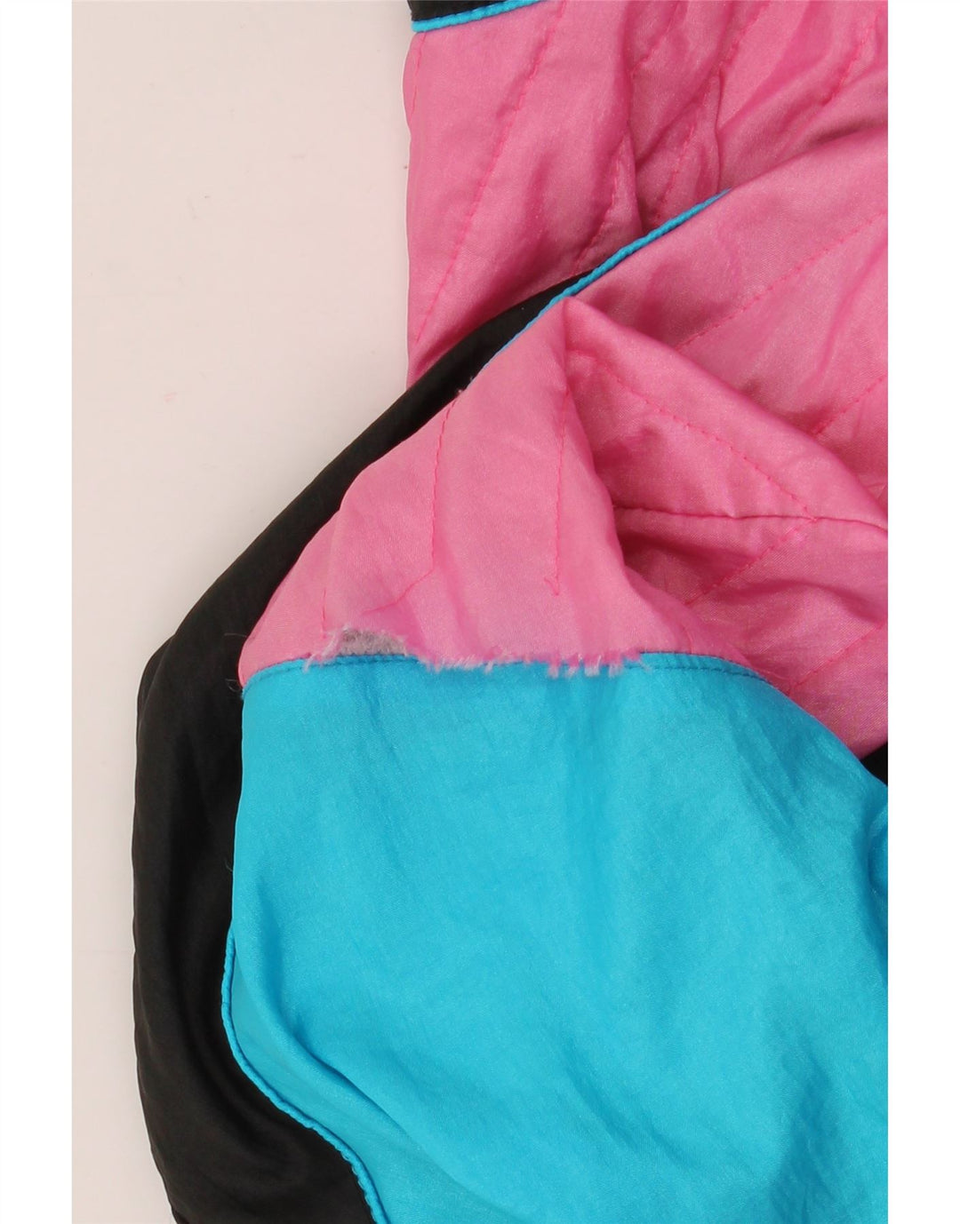Giacca da ginnastica vintage da uomo in nylon color block blu medio