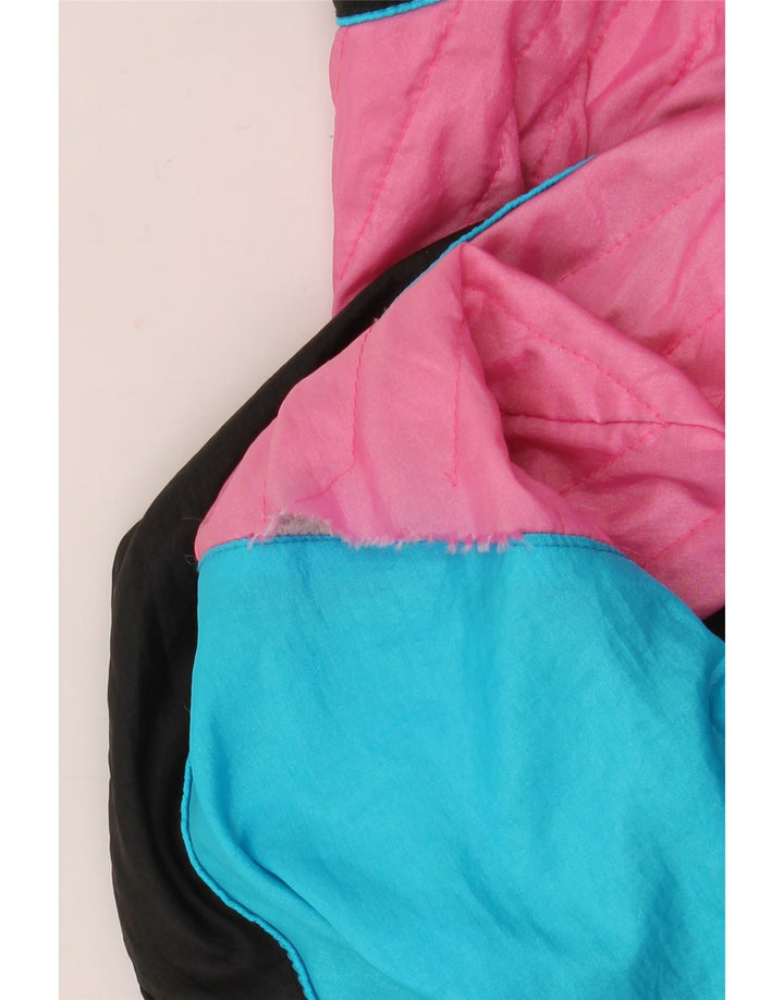 Giacca da ginnastica vintage da uomo in nylon color block blu medio
