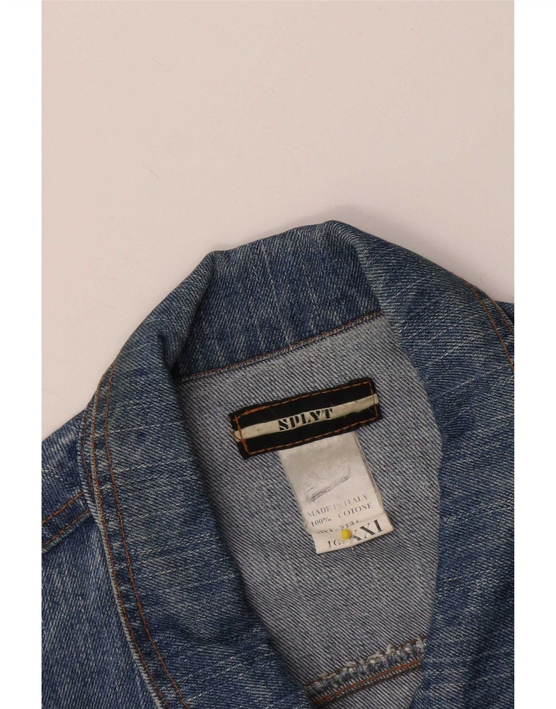 Giacca di jeans vintage da donna UK 20 2XL cotone blu