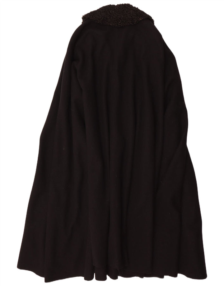 Cappotto poncho vintage da donna, taglia unica, nero