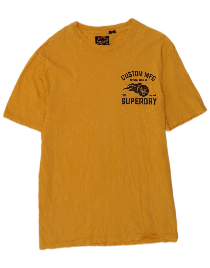 T-shirt grafica da uomo Superdry Top Small in cotone giallo