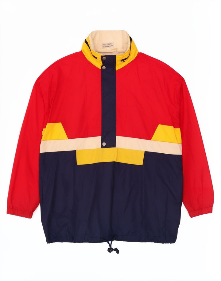 Giacca a vento pullover vintage da uomo EU 48/50 blocco colore rosso medio