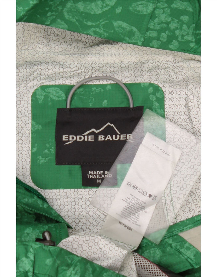 Giacca antipioggia con cappuccio da donna EDDIE BAUER UK 14 Nylon floreale verde medio