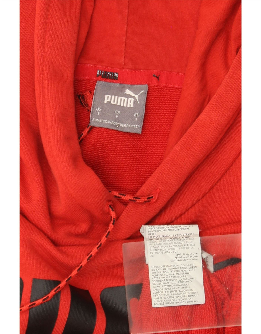Felpa con cappuccio grafica da uomo Puma Small in cotone rosso