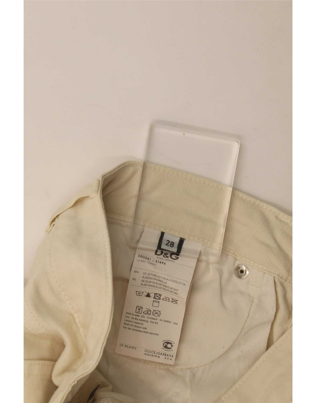 Jeans slim da donna Dolce & Gabbana W28 L34 cotone beige
