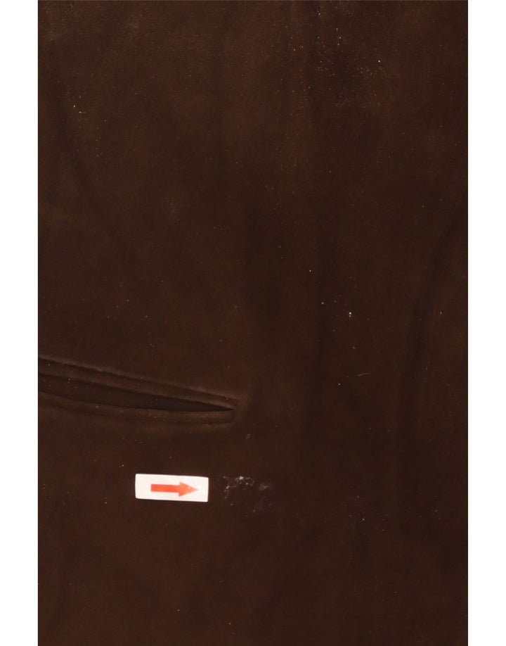 Gilet vintage da donna in pelle scamosciata UK 14 marrone medio