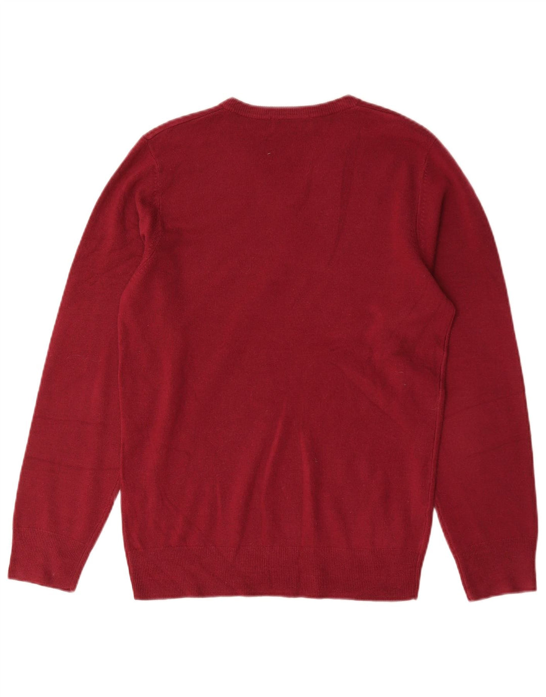 Maglione da uomo con scollo a V blu Harbour Marks & Spencer piccolo acrilico rosso