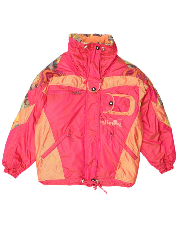 Tuta da sci completa con cappuccio da donna Ellesse IT 42 Medium Pink Colourblock