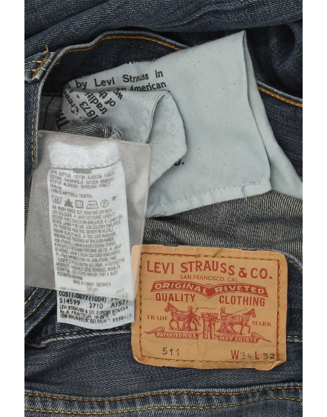 Jeans Levi's 511 Slim da donna W34 L32 in cotone blu