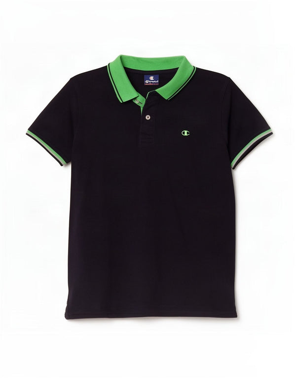 Polo da rugby da uomo Champion in cotone a righe medie blu navy