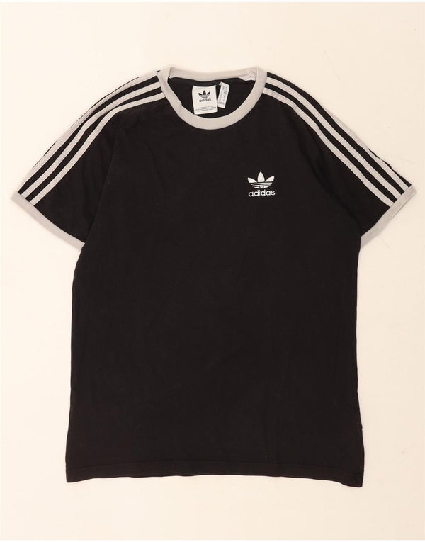 T-shirt Adidas da uomo Top media in cotone nero