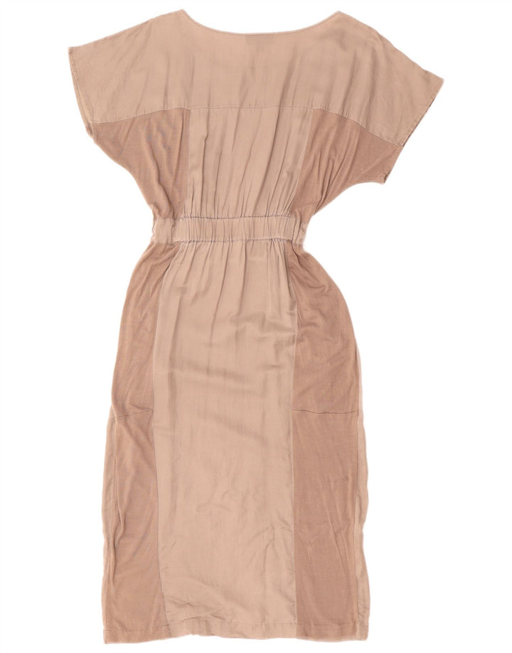 WAREHOUSE Abito lungo da donna a pipistrello UK 12 Cotone color block grigio medio