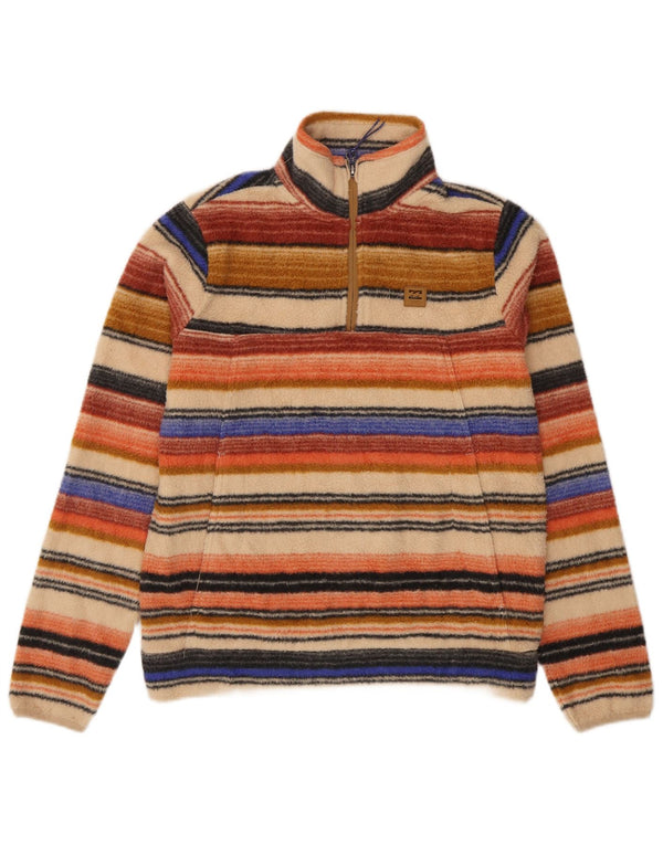 Maglione in pile da donna con collo con zip Billabong UK 6 XS a righe multicolore