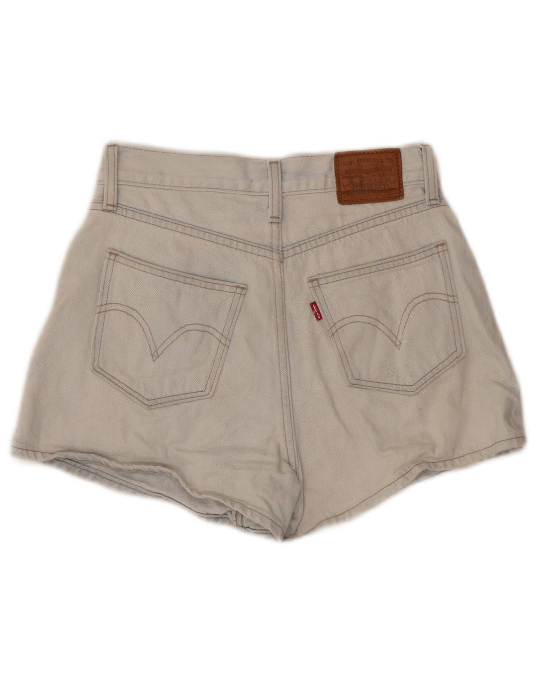 Pantaloncini di jeans a vita alta da donna LEVI'S W25 XS blu cotone