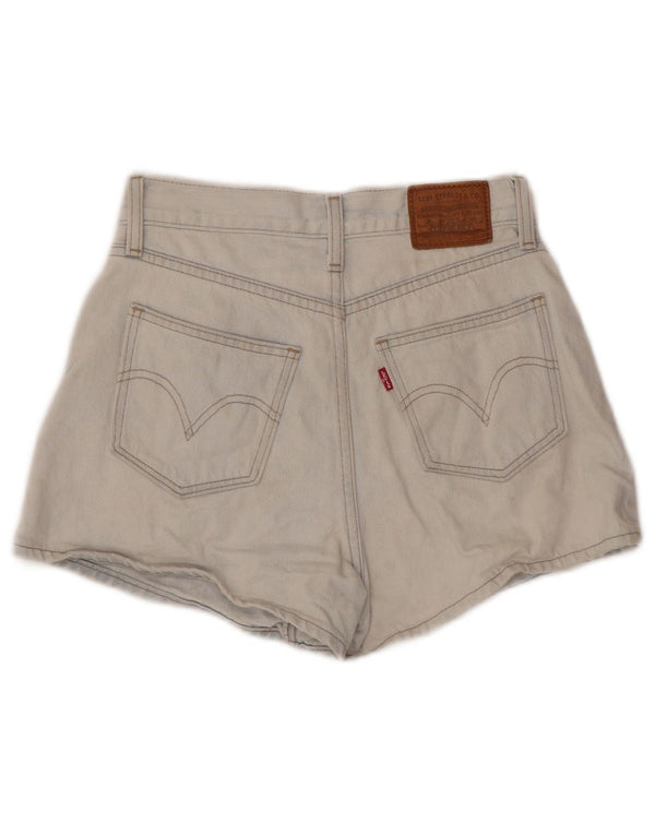 Pantaloncini di jeans a vita alta da donna LEVI'S W25 XS blu cotone