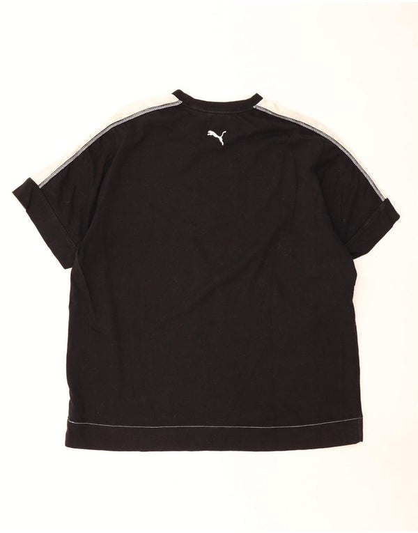 T-shirt grafica da uomo PUMA Top 2XL in cotone color block nero