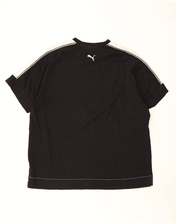T-shirt grafica da uomo PUMA Top 2XL in cotone color block nero