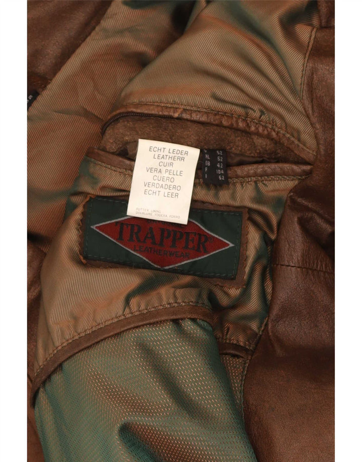 Giacca in pelle da uomo Trapper UK 42 XL Marrone