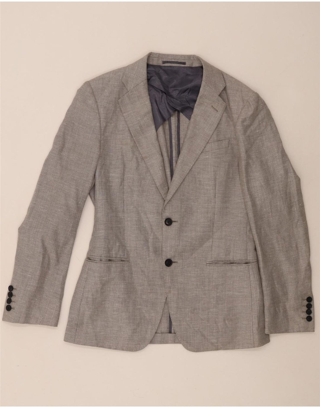 Giacca blazer da uomo a 2 bottoni Reiss UK 38 lana grigio medio