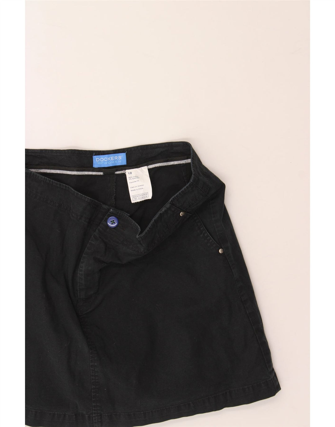 DOCKERS Womens Favorite Fit Skort US 10 Large  Black Cotton Vintage Dockers and Second-Hand Dockers from Messina Hembry 