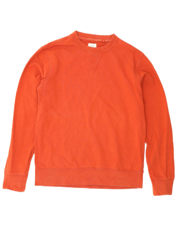 Felpa da uomo Marks & Spencer in cotone arancione medio