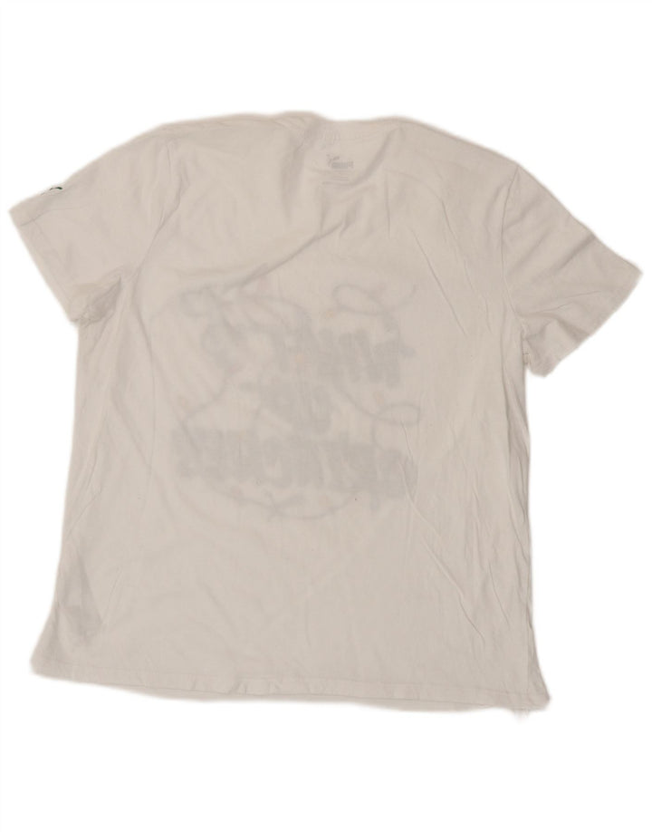 T-shirt grafica da donna Puma UK 16 grande cotone bianco