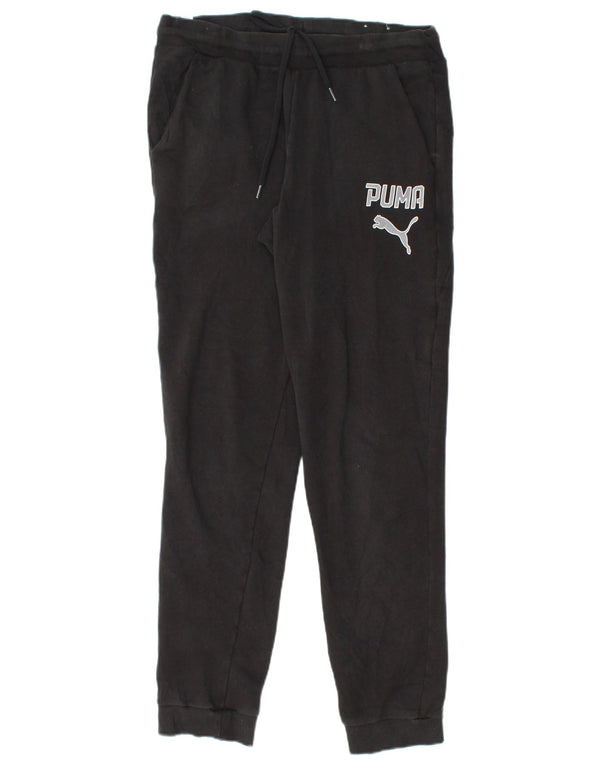 Pantaloni da tuta con grafica PUMA da donna Joggers UK 12 Medium Black Cotton